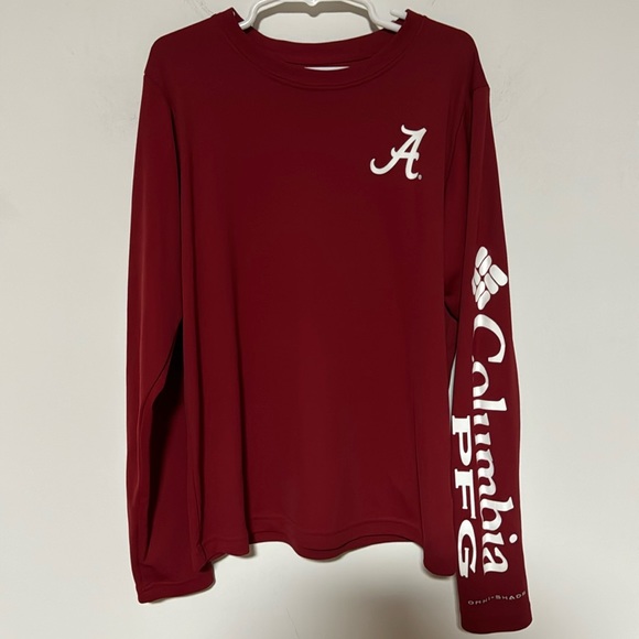 Columbia Collegiate Alabama Crimson PFG Terminal Tackle Shirt Kids M 10/12 - Picture 1 of 7